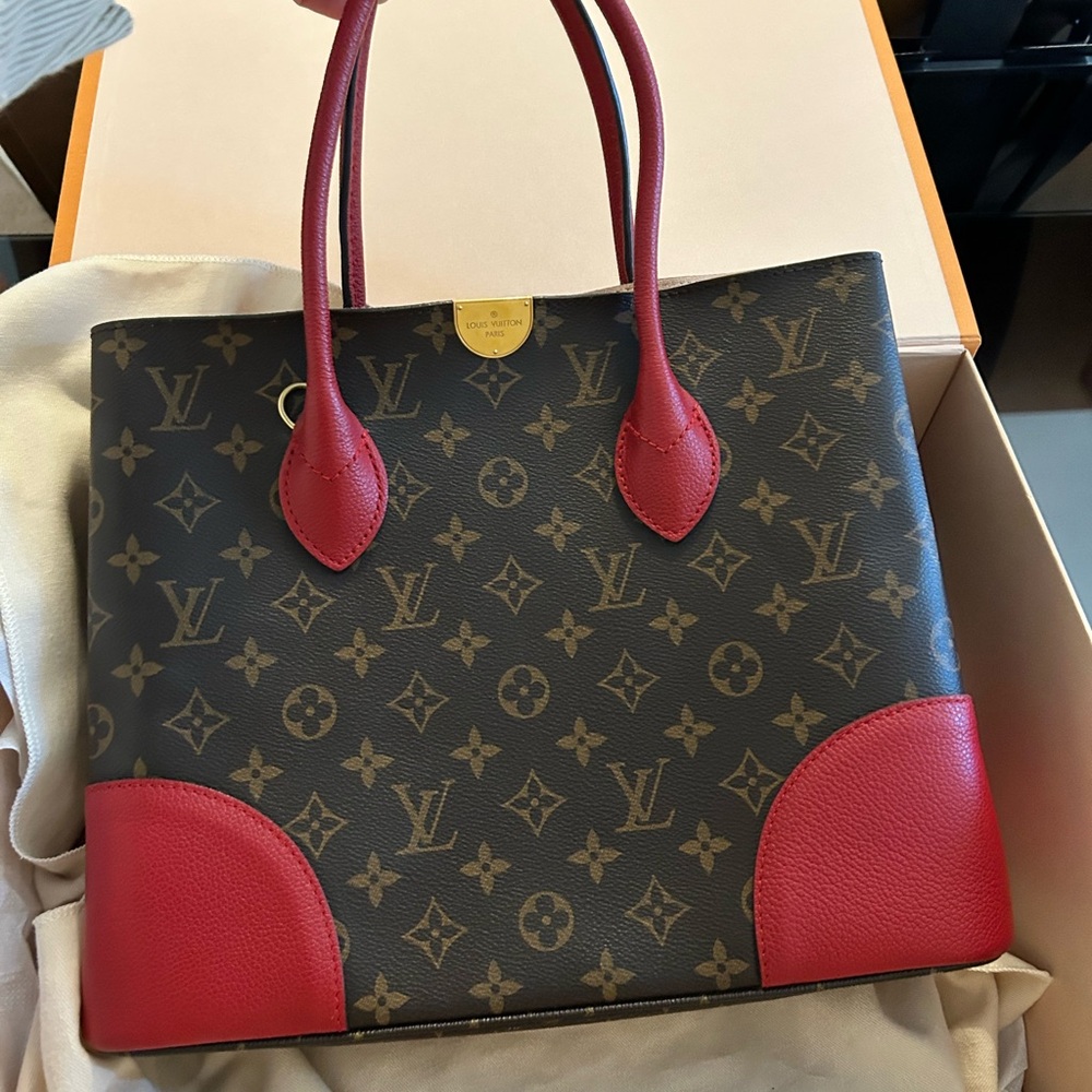 Louis Vuitton Monogram Flandrin Tote with Red Accents